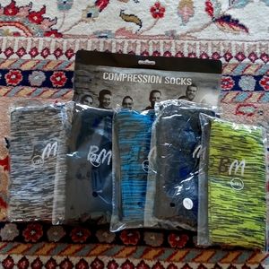 5-pack Size L/XL Copper Compression Knee High Socks